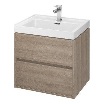 Cersanit S924-008 - Armario de baño suspendido con lavabo BARBARA 53,3x59,4 cm roble
